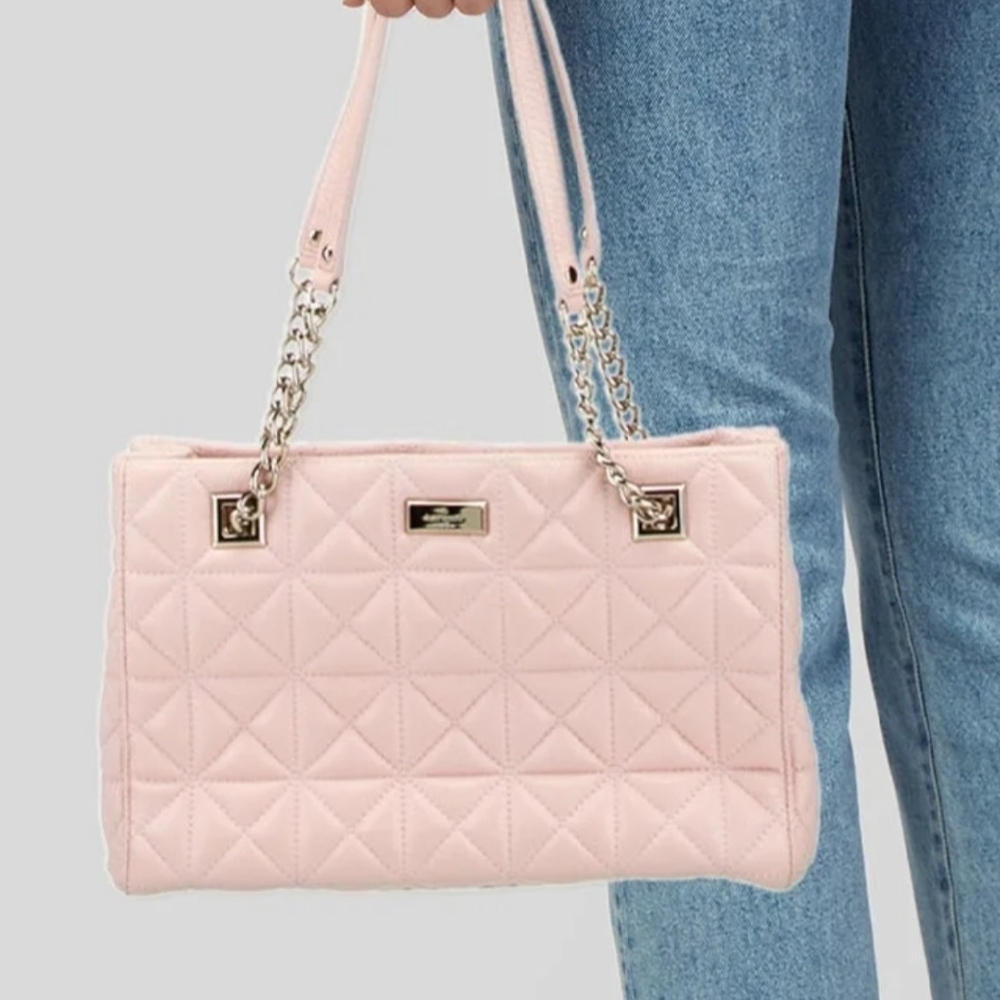 Kate Spade Quilted Pink Leather‎ Tote Handbag
